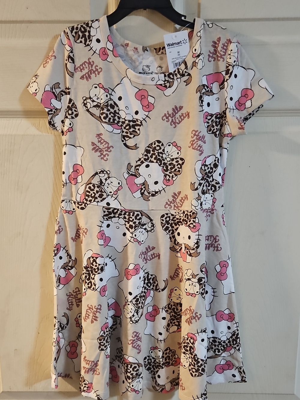 SANRIO HELLO KITTY/TINY CHUM SHORT SLEEVE DRESS: IVORY SUGAR: NWT: SIZE M (8)